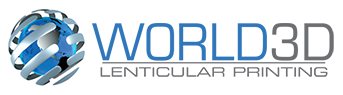 World 3D printing logo with a grayish blue globe