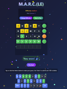 Colorful game design on website